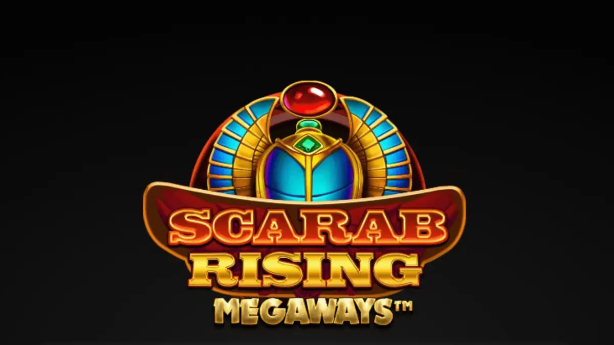 Scarab Rising Megaways slot game interface na may temang Ehipto